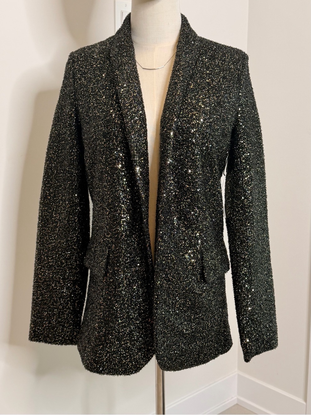 Dex Black Metallic Sparkle Blazer